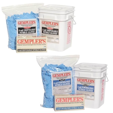 Gemplers 19825, Disposable Gloves, 4 mil Palm, Nitrile, Powder-Free, L, 100 PK, Blue 198253-L